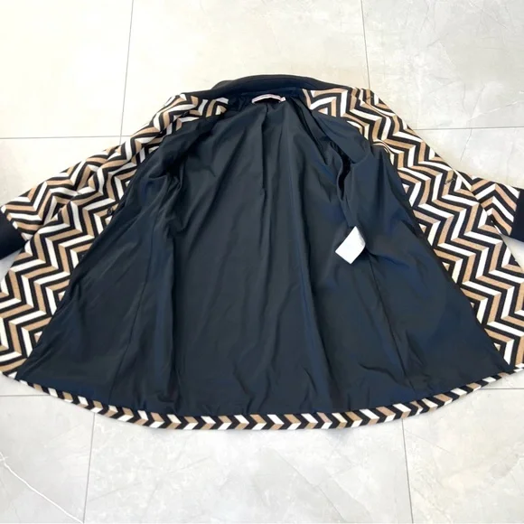 RED VALENTINO Wool Blend Multicolor Mid Length Double Breasted Pea Coat Sz 42 - Picture 13 of 16